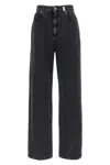 Alexander Mcqueen Wide-leg Skull Plaque Jeans In Black