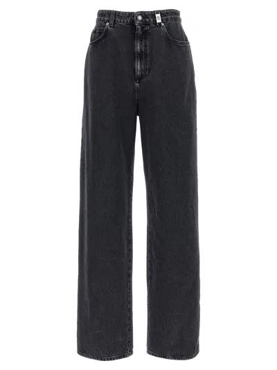 Alexander Mcqueen Mcqueen Wide Leg Jeans In Black