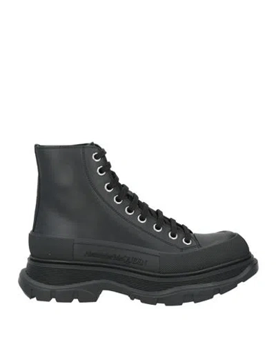 Alexander Mcqueen Mcqueen Woman Ankle Boots Black Size 10 Calfskin