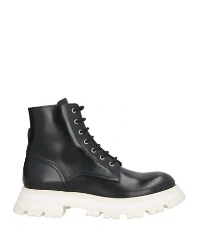 Alexander Mcqueen Mcqueen Woman Ankle Boots Black Size 7.5 Leather
