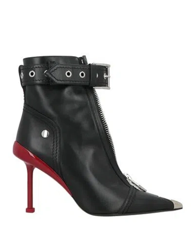 Alexander Mcqueen Mcqueen Woman Ankle Boots Black Size 8 Leather