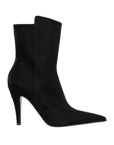 Alexander Mcqueen Mcqueen Woman Ankle Boots Black Size 8 Textile Fibers