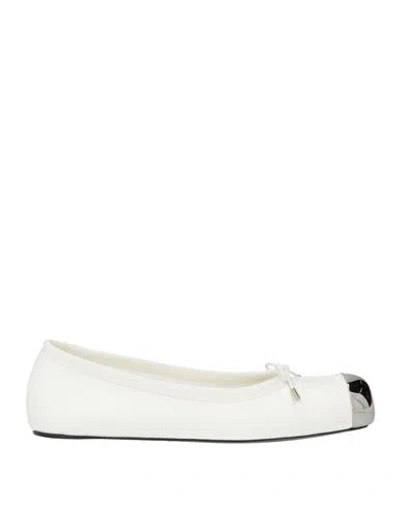 Alexander Mcqueen Mcqueen Woman Ballet Flats White Size 7 Leather, Textile Fibers