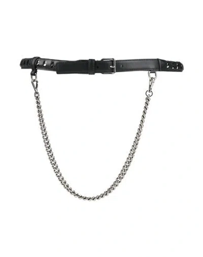 Alexander Mcqueen Mcqueen Woman Belt Black Size 32 Leather