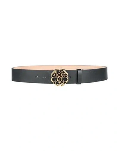 Alexander Mcqueen Mcqueen Woman Belt Black Size 39.5 Leather