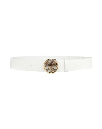 Alexander Mcqueen Mcqueen Woman Belt White Size 39.5 Leather