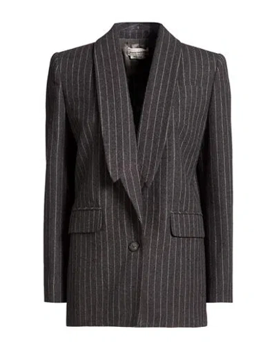 Alexander Mcqueen Mcqueen Woman Blazer Charcoal Size 10 Wool In Gray