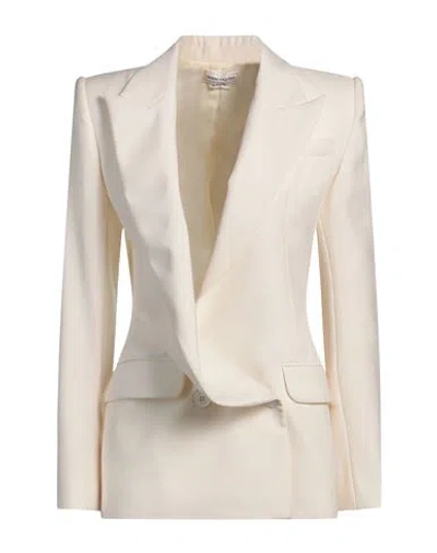Alexander Mcqueen Mcqueen Woman Blazer Ivory Size 6 Wool In Neutral