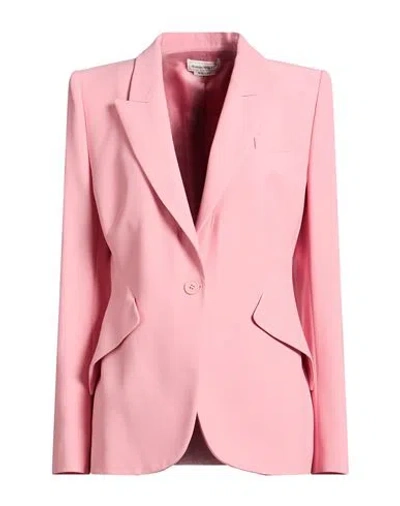 Alexander Mcqueen Mcqueen Woman Blazer Pink Size 10 Viscose, Acetate