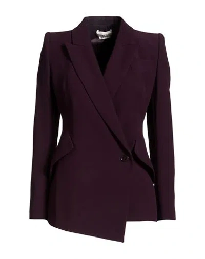 Alexander Mcqueen Mcqueen Woman Blazer Purple Size 6 Viscose, Acetate