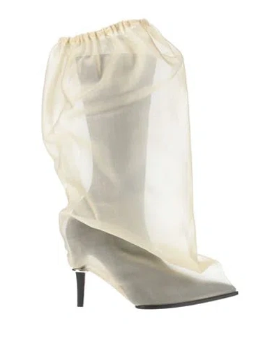 Alexander Mcqueen Mcqueen Woman Boot Ivory Size 9 Textile Fibers In White