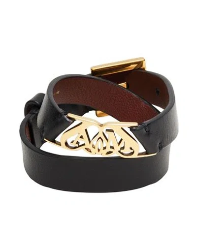 Alexander Mcqueen Mcqueen Woman Bracelet Black Size - Leather