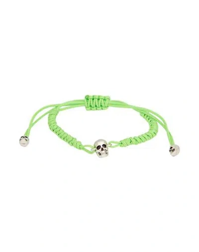Alexander Mcqueen Mcqueen Woman Bracelet Lime Green Size - Textile Fibers, Metal