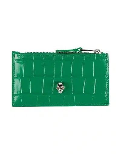 Alexander Mcqueen Mcqueen Woman Cardholder Green Size - Leather