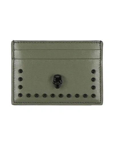 Alexander Mcqueen Mcqueen Woman Cardholder Military Green Size - Leather
