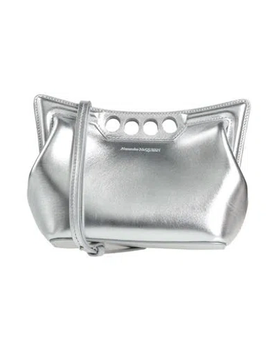 Alexander Mcqueen Mcqueen Woman Cross-body Bag Silver Size - Leather
