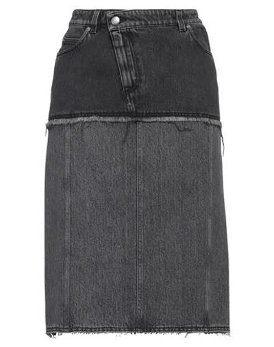 Alexander Mcqueen Two-tone Denim Skirt In Multi