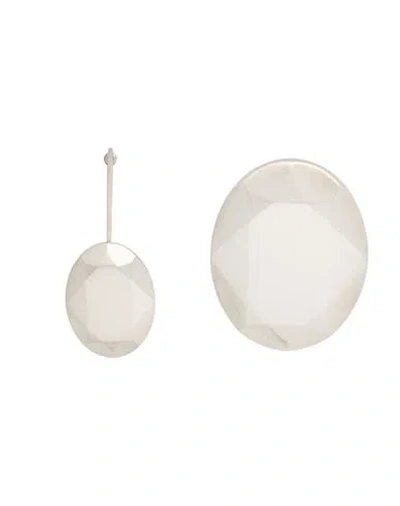 Alexander Mcqueen Mcqueen Woman Earrings Silver Size - Brass In White