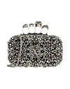 Alexander Mcqueen Studded Crystal-embellished Satin Clutch In Black