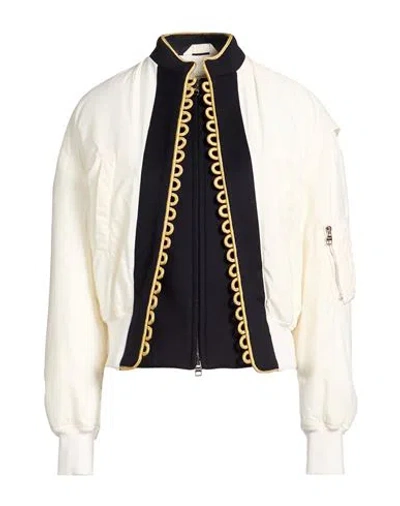 Alexander Mcqueen Mcqueen Woman Jacket Ivory Size 6 Polyamide, Wool In White