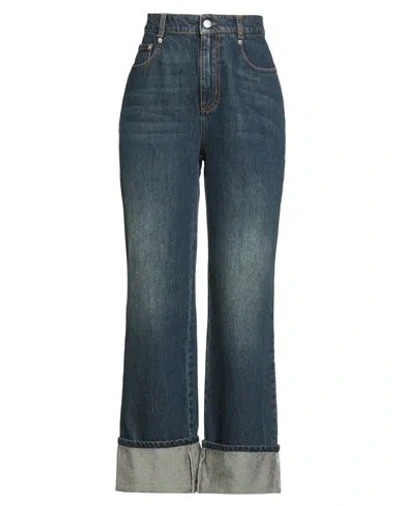 Alexander Mcqueen Mcqueen Woman Jeans Blue Size 28 Cotton