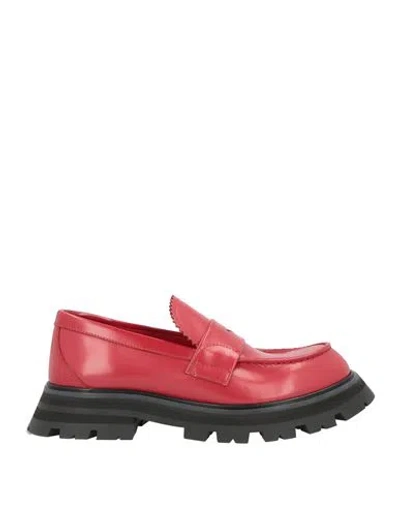 Alexander Mcqueen Mcqueen Woman Loafers Red Size 10 Leather