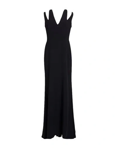 Alexander Mcqueen Mcqueen Woman Maxi Dress Black Size 8 Viscose, Acetate