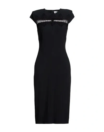 Alexander Mcqueen Mcqueen Woman Midi Dress Black Size 4 Viscose, Acetate