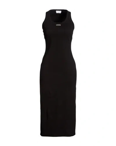 Alexander Mcqueen Mcqueen Woman Midi Dress Black Size 6 Cotton, Elastane
