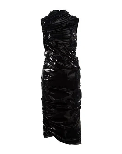 Alexander Mcqueen Mcqueen Woman Midi Dress Black Size 6 Polyester