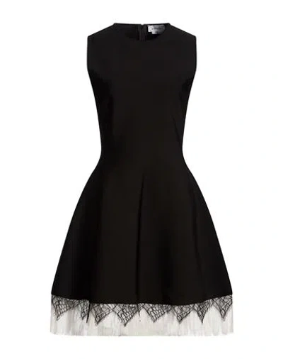Alexander Mcqueen Mcqueen Woman Midi Dress Black Size M Viscose, Polyester, Polyamide, Elastane, Silk