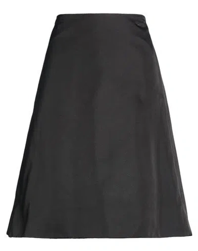 Alexander Mcqueen Mcqueen Woman Midi Skirt Black Size 6 Polyester, Silk