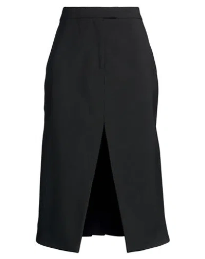 Alexander Mcqueen Mcqueen Woman Midi Skirt Black Size 6 Wool, Elastane