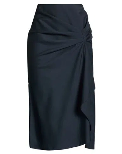 Alexander Mcqueen Mcqueen Woman Midi Skirt Navy Size 6 Wool, Mohair Wool