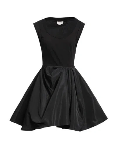 Alexander Mcqueen Mcqueen Woman Mini Dress Black Size 2 Cotton, Polyester