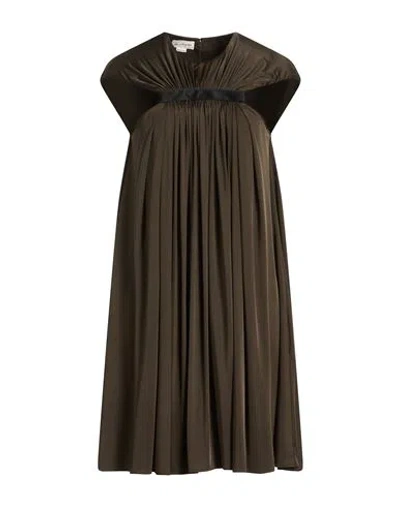 Alexander Mcqueen Mcqueen Woman Mini Dress Military Green Size 4 Viscose, Elastane In Multi