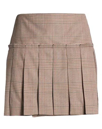 Alexander Mcqueen Mcqueen Woman Mini Skirt Beige Size 4 Wool In Multi