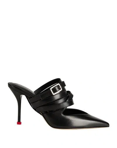 ALEXANDER MCQUEEN MCQUEEN WOMAN MULES & CLOGS BLACK SIZE 8 LEATHER