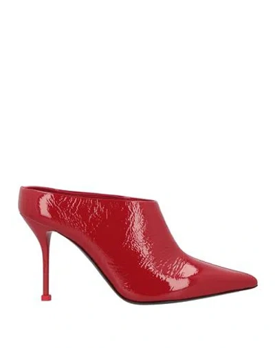 Alexander Mcqueen Mcqueen Woman Mules & Clogs Brick Size 7 Leather In Red