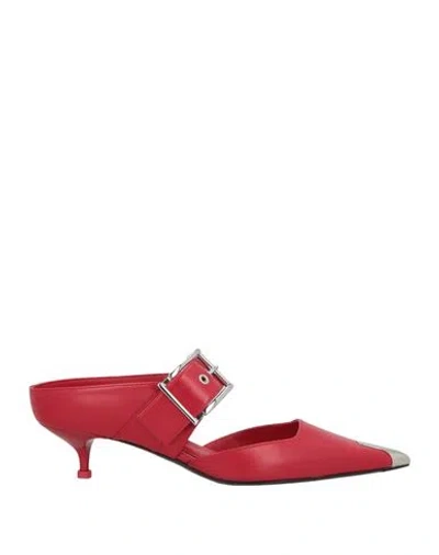 Alexander Mcqueen Mcqueen Woman Mules & Clogs Red Size 8 Calfskin