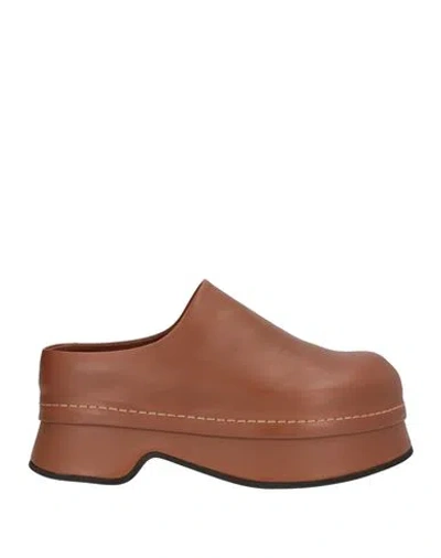 Alexander Mcqueen Mcqueen Woman Mules & Clogs Tan Size 10 Leather In Brown