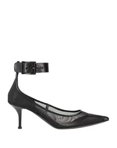 Alexander Mcqueen Mcqueen Woman Pumps Black Size 6 Leather, Textile Fibers