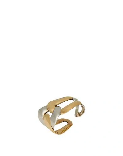 Alexander Mcqueen Mcqueen Woman Ring Gold Size L Metal In Multi