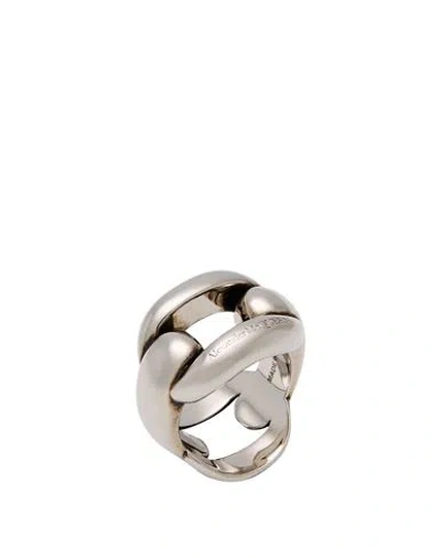 Alexander Mcqueen Mcqueen Woman Ring Silver Size 6 Brass