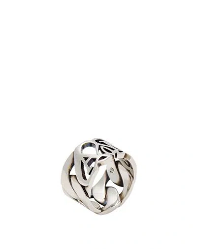Alexander Mcqueen Mcqueen Woman Ring Silver Size 9 Brass