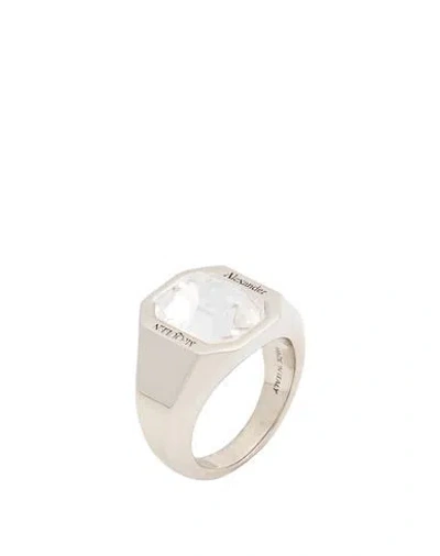 Alexander Mcqueen Mcqueen Woman Ring Silver Size 9 Metal