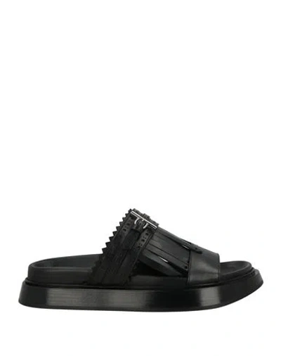 Alexander Mcqueen Mcqueen Woman Sandals Black Size 9 Calfskin
