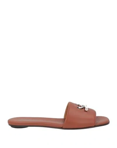 Alexander Mcqueen Mcqueen Woman Sandals Brown Size 8.5 Leather