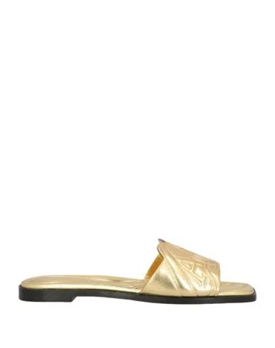 Alexander Mcqueen Mcqueen Woman Sandals Gold Size 5 Leather