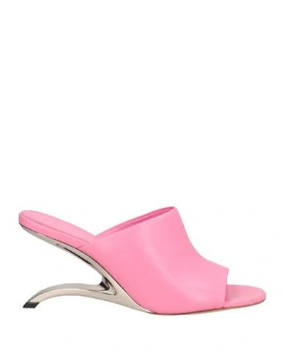 Alexander Mcqueen Mcqueen Woman Sandals Pink Size 7 Leather In Multi